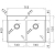 Zlewozmywak Pyramis ASTRIS 75,5x51 2B FM 101041901